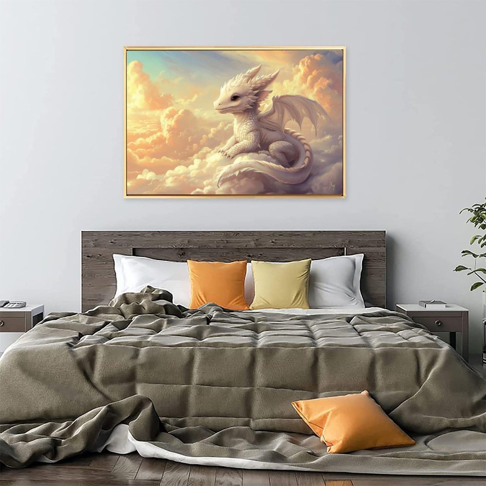 Amazon.co.jp: 絵画 雲の中を飛ぶドラゴン アートパネル ポスター 超